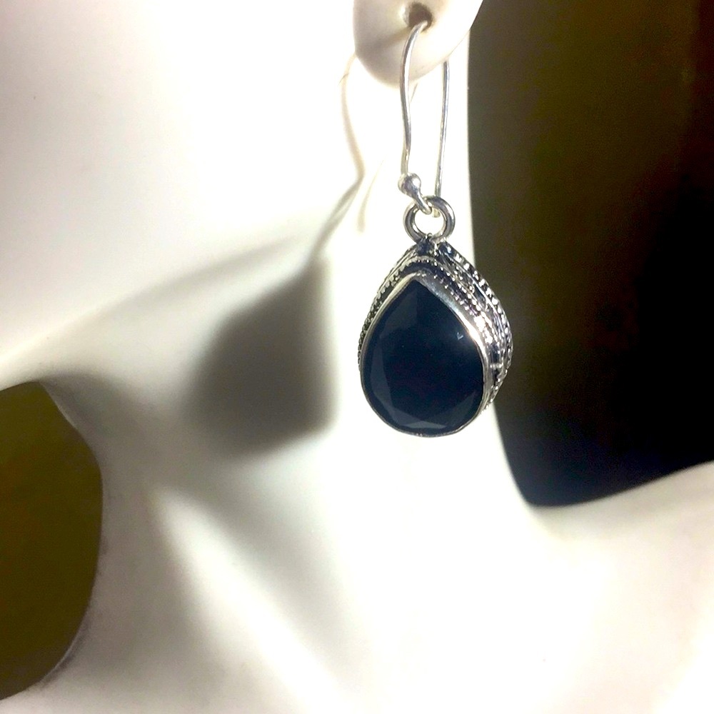 NEW beautiful Faceted Onyx Earrings - Picture 3 of 12